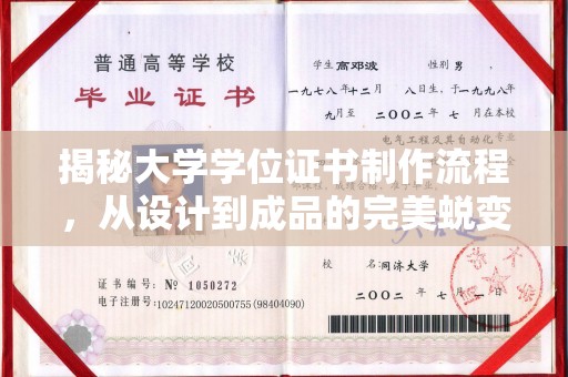 连江揭秘大学学位证书制作流程，从设计到成品的完美蜕变